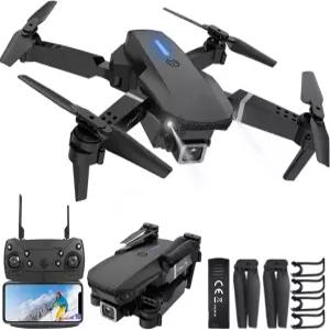 카메라가 장착된 미니 드론 - 14세 초보자를 위한 크리스마스 장난감 선물 RC 쿼드콥터 멀티로터 접이식