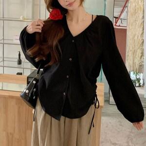 마이클로젯 MC0136 허리 조절 스트랩 셔츠 블라우스