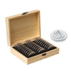 30p 나무보관케이스 동전수집 상자 18 외국동전 46mm 동전 보관 코인 33 코인캡슐