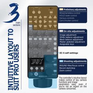 AODELAN ZC-5 무선 다기능 리모컨 캐논 IRIS 포커스 줌 조정용,