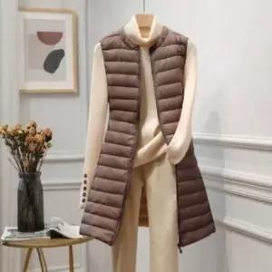 [옷자락]여성용 가을 겨울 경량 따뜻한 롱 다운 베스트_P419291638
