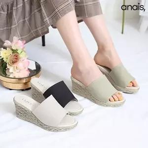 [아나이스]국산 린넨 웨지힐 뮬 슬리퍼 7cm_26S141