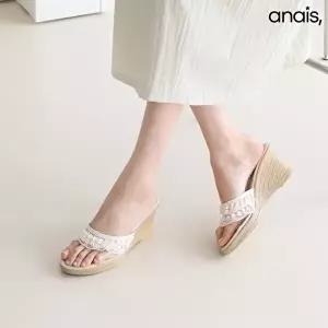 [아나이스]국산 레이스 웨지 뮬슬리퍼 7cm_26S150