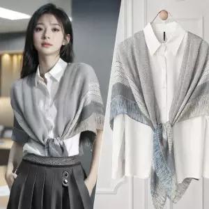 루시앙 와이드숄 대형 스카프 링클프리 냉방병 방지 머플러 (130x130)