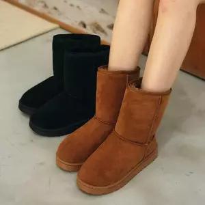 [신상오픈런]털부츠 겨울방한화 검정신발 종아리기장 스웨이드 (28753933)