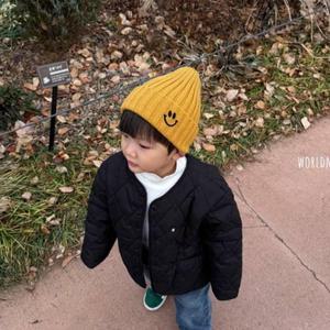 월드모자 스마일 자수 니트 비니 겨울 방한 모자 유아모자 아동모자