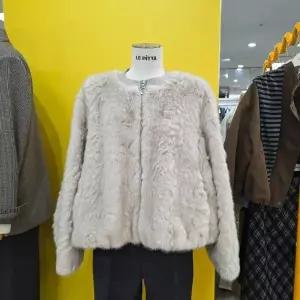 [하프클럽/] DP01 배색가죽무스탕 L254UJKC01