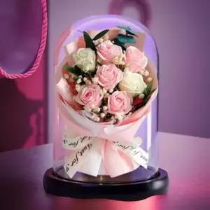 며느리 첫 생일 선물 유리돔 플라워 LED 무드등 장미꽃다발