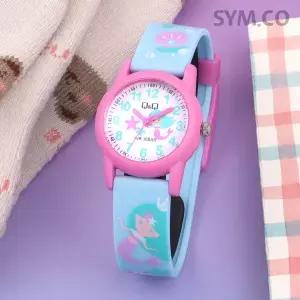 [큐앤큐] VR99J-012Y 학습에 좋은 인어공주 캐릭터 어린이 아동 우레탄시계 d