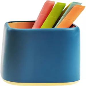 ZUFCY 책상 펜 홀더 데스크탑 정리함 보관 케이스 문구 스칸디나비아 디자인 학교 가정 사무실 (파란색)