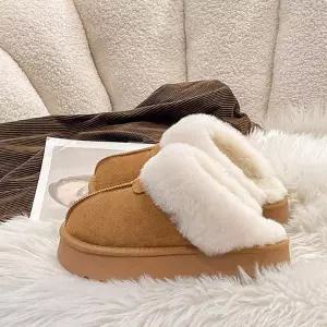 [셀러허브]5cm통굽 털슬리퍼 방한 겨울사무실슬리퍼 (S28269250)