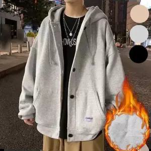 양털자켓 남자 후드 단추 맨투맨 가디건 아우터 점퍼 캐주얼룩