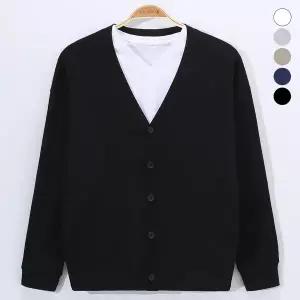 [후앙스] 남녀공용 특양면 오버핏 브이넥 가디건 EYCD9313