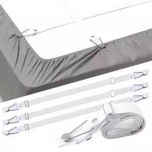 일자형 원형클립 롱세트 침대고정밴드 이불커버 시트 패드고정핀