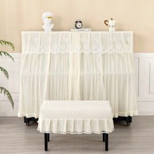 피아노 덮개 레이스 토퍼 교회 커버 프릴 보석그린130x210cm 싱글 1 기본