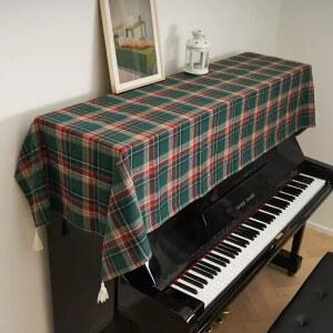 피아노 덮개 체크 건반 녹색 체크패턴 먼지 커버 공주체크 풀커버 베 170사이즈