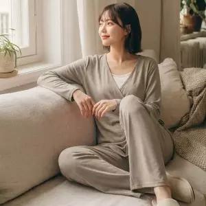 [보리보리/보리맘]임산부 랩 수유복 세트 홈웨어 임신부 잠옷 파자마 임부복 산후조리원복