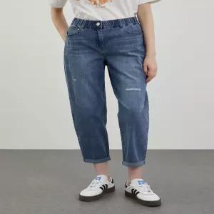 올리비아로렌 / 데님 베기 팬츠 VVCMP4M3481 / 애플아울렛 ( 블루 화이트 )