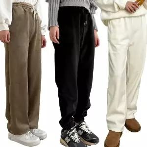 제니유 여성 겨울 융 기모 코듀로이 와이드바지 조거밴딩팬츠 빅사이즈