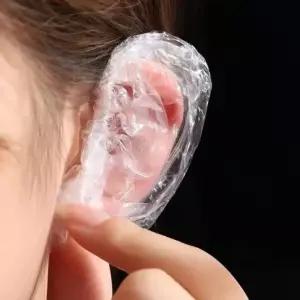 미용실 귀덮개 이어캡 일회용 염색 비닐 방수 귀커버 100매