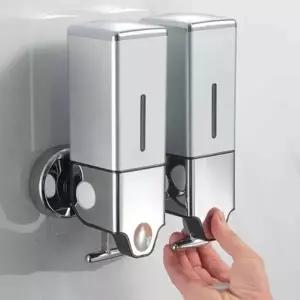 (옵션 실버2구)호텔 욕실 벽걸이 디스펜서 2구 바디워시통 샴푸통