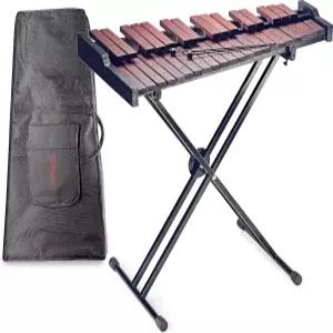 망치와 스탠드가 있는 Stagg XYLO-SET 37 37-키 실로폰 나무/블랙 -인치