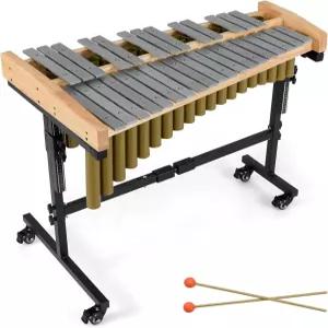 코스트존 32 노트 마림바 고무 목재 베이스 및 공명 튜브가 장착된 알루미늄 실로폰 망치가 32키