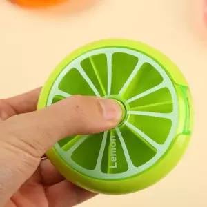 라임 약통 원터치 회전형 알약 칸막이 케이스 일주일