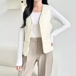 [신세계라이브쇼핑][옷자락] 여성 일상용 다이아 퀼팅 경량 패딩 베스트 조끼