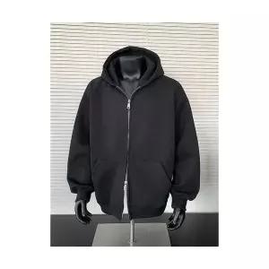 남성 유행각 집업 가디건 봄 양 맨투맨 루즈핏 카디건 후드 커플룩 OOTD1