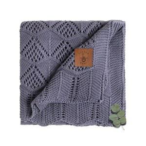 Little Dedi Emily Design 100% Organic Cotton Baby Blanket 80 x 100 cm Dark Grey - GOTS Certified, Soft Swaddling Cloth, cm, Gender Neutral, Newborn Cuddly DS-2S