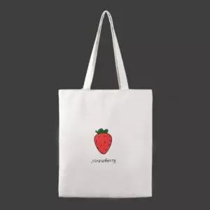 [라일리] Rly 데일리 딸기 백 사각캔버스백 겨울캔버스백 캔버스