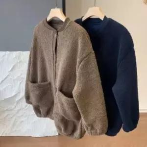 [다잇템] 여성 U넥 뽀글이 주머니 빅사이즈 자켓_24696818_588872