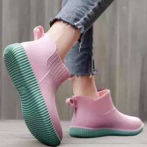 [신상오픈런]여성 여름 장마 방수 앵클 컬러 숏 레인부츠 (39535520)