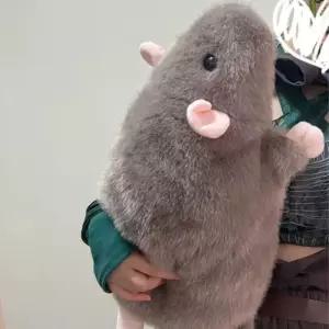 생쥐 인형 동물 모형 보송보송 빅사이즈 선물용 그레이 플러시 35cm