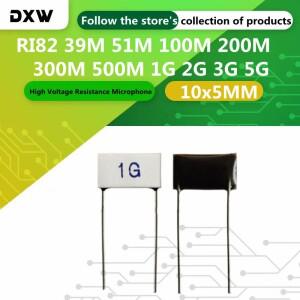 2개세트 RI82 39M50M100M200M300M500M1G2G3G5GOhm 10x5mm 저항 세라믹 시트 유리 유약 고전압