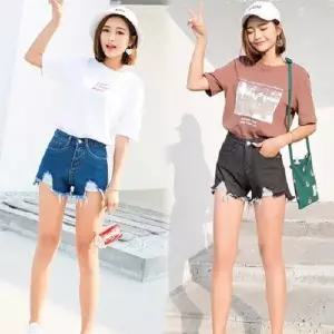 여자 여름 반바지 워싱 데님룩 핫팬츠 청코디 패션_19944272_667501