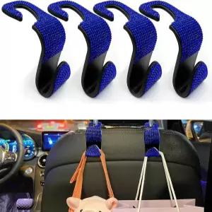 OSIFIT 4PCS 카시트 후크 블링카 라인스톤 헤드레스트 범용 인테리어 액세서리 핸드백 옷 지갑