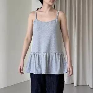 [샵앤] 국산 여성 끈나시 밑단 프릴 레이어드 나시 티셔츠 LL-WSH-5161