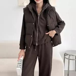 [다잇템] 여성용 짧은 패딩 클래식 후디 폭신한 FW 조끼