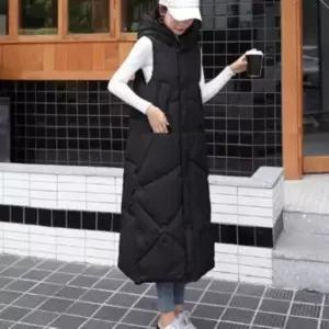 [다잇템] 여성 패딩 슬림핏 누빔 롱 폴라넥 조끼