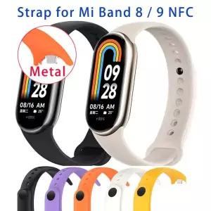 2025 Xiaomi Mi Band 8/8 NFC 팔찌 실리콘 손목 Miband 9 교체 용 pulsera correa 스포츠 스트랩