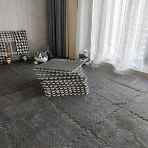 10PCS 30 30CM 크리 플러시 PLAYMAT 타일 러그 에이 운동 매트 따뜻한 퍼즐 바닥 티브 카펫 영역 맞물리는