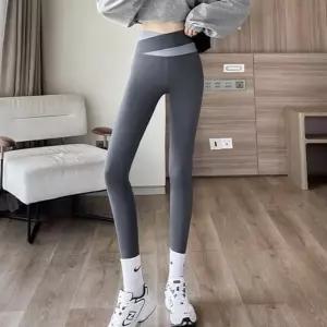 [신상오픈런]투톤 튤립 쫀쫀 운동바지 요가 검정색쫄바지 레깅스 (30546259)