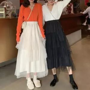 [신상오픈런]샤스커트 튜튜 발레코어 여리핏 쉬폰치마 프릴 리본 (30492377)