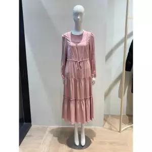 [백화점 홈쇼핑 정품] 플라스틱아일랜드 레이스배색 셔링 원피스 PQ1WO181