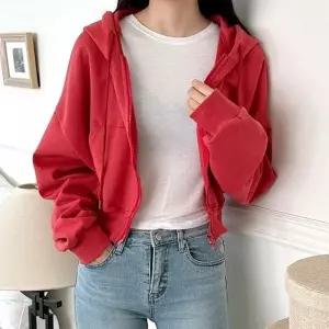 심플한 양지퍼 스타일링 깔끔한 에어 크롭 후드 자켓_20299500_667501