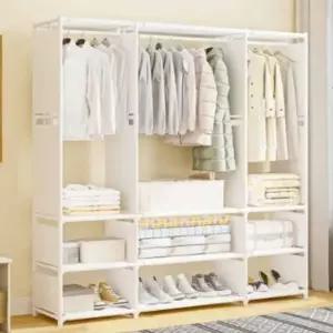(옵션 화이트)칸막이 간이 옷장 대형 스탠드행거 옷행거