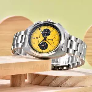 호환  파가니 디자인 시계 2025 신제품 밝은 노란색 스포츠 쿼츠 시계 남성용 크로노그래프 사파이어 크리