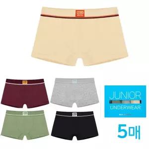 보리보리/마이핏 5매 면스판 초등학생 중학생 남성 남자 주니어 드로즈 남아 팬티1203795